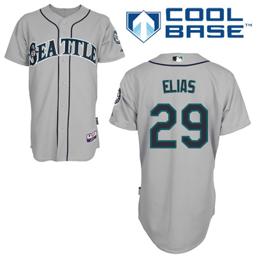 Roenis Elias #29 Youth Baseball Jersey-Seattle Mariners Authentic Road Gray Cool Base MLB Jersey